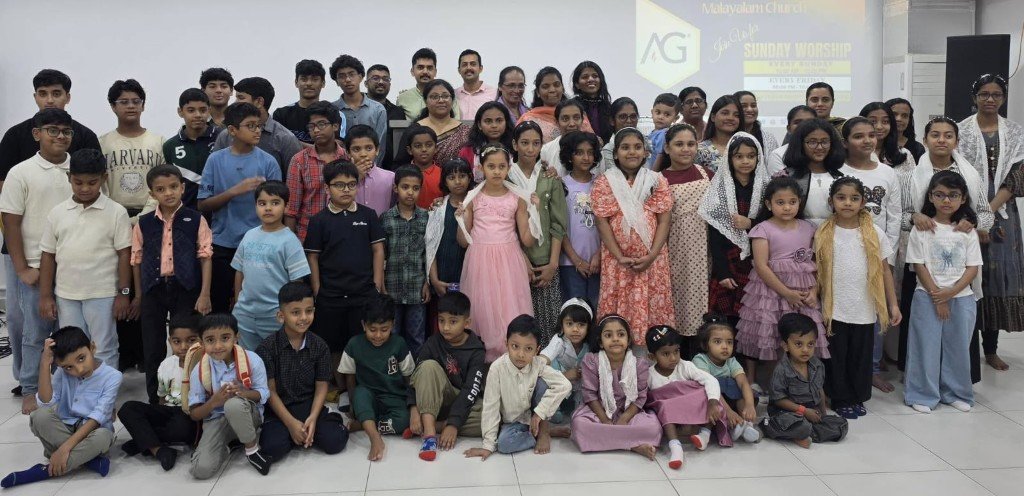 Children and teachers of Kids Church